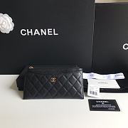 Chanel Long Wallet Black Caviar Gold 19.5x10.5x3cm - 1