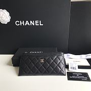 Chanel Long Wallet Black Caviar Silver 19.5x10.5x3cm - 1