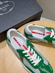 Prada Patent Technical Fabric Sneakers Green - 2