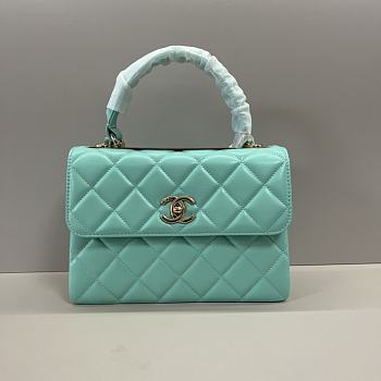 Chanel Trendy Top Handle Blue Gold Bag 25cm