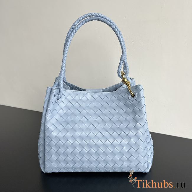 Bottega Veneta Medium Andiamo Parachute Tote Blue 30x26x20cm - 1
