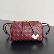 Bottega Veneta Intrecciato Concert Pouch Red White 18.5x11.5x8.5cm - 1