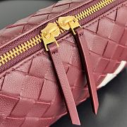 Bottega Veneta Intrecciato Concert Pouch Red White 18.5x11.5x8.5cm - 2