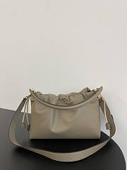 Fendi Mamma Baguette Medium Grey Leather Bag 26.5x18x8.5cm - 6