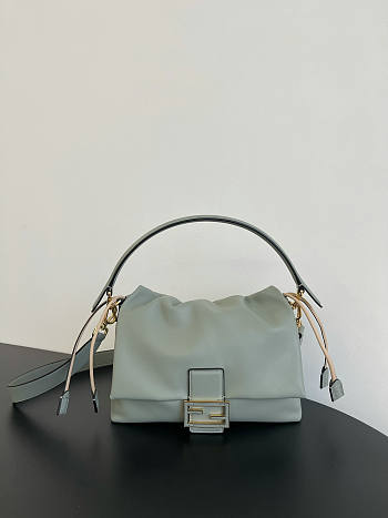Fendi Mamma Baguette Medium Light Green Leather Bag 26.5x18x8.5cm