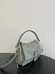 Fendi Mamma Baguette Medium Light Green Leather Bag 26.5x18x8.5cm - 4