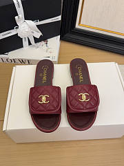 Chanel Red Slides - 2
