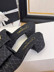 Chanel Denim Black Sandal Heel 5cm - 3
