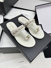 Chanel White Slides 10 - 1