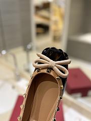 Valentino Garavani Rockstud Patent Black Ballerina Flat - 4
