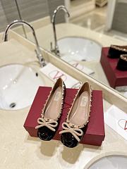 Valentino Garavani Rockstud Patent Black Ballerina Flat - 2