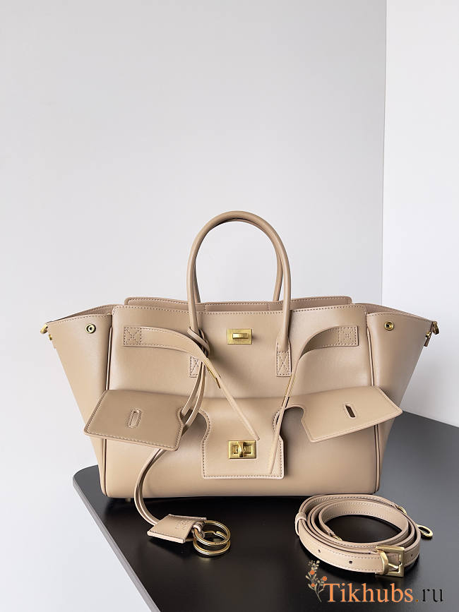 Balenciaga Bel Air Medium Carry All Bag Beige Gold 36.9x28.9x16cm - 1