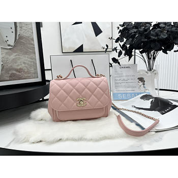 Chanel Business Affinity Bag Caviar Pink Gold 19x14x7cm
