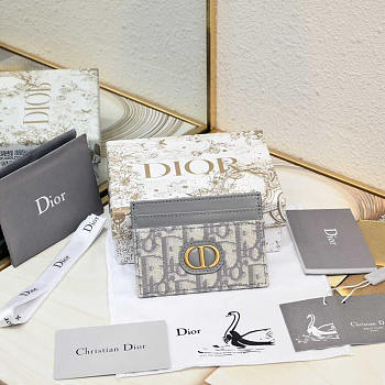 Dior 30 Montaigne Freesia Card Holder Grey 10.5x7.5x1cm