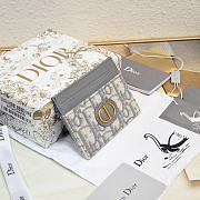 Dior 30 Montaigne Freesia Card Holder Grey 10.5x7.5x1cm - 3