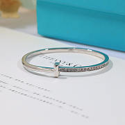 Tiffany T1 Narrow Diamond Hinged Bangle In White Gold - 1