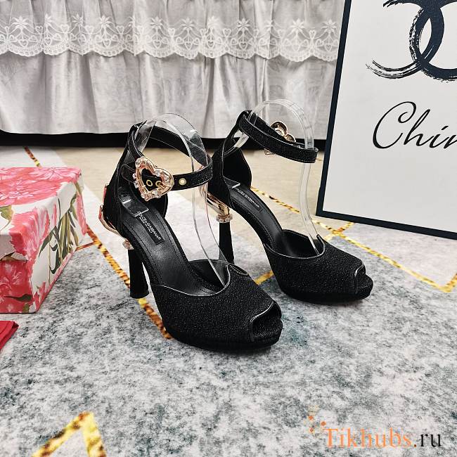 Dolce & Gabbana Crystal Pearl Heel Black 11cm - 1