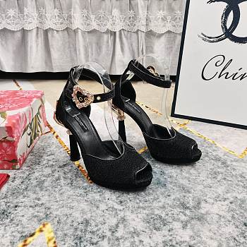 Dolce & Gabbana Crystal Pearl Heel Black 11cm