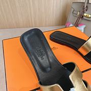 Hermes Oran Gold Black Slides 02 - 5