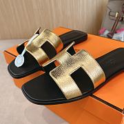 Hermes Oran Gold Black Slides 02 - 4