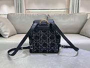 Dior Medium Caro Backpack Black Tweed White 23x26.5x12.5cm - 6