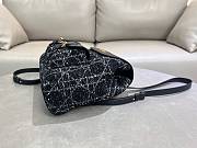 Dior Medium Caro Backpack Black Tweed White 23x26.5x12.5cm - 5