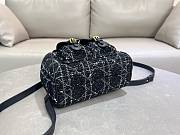 Dior Medium Caro Backpack Black Tweed White 23x26.5x12.5cm - 4