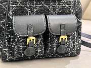 Dior Medium Caro Backpack Black Tweed White 23x26.5x12.5cm - 2