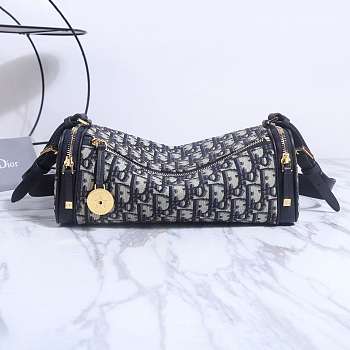 Dior East West Blue Oblique Bag 27x11x10cm
