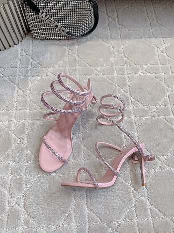 Rene Caovilla Jewel Snake With Heel Pink 10cm