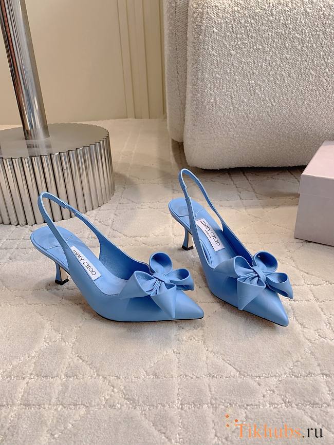 Jimmy Choo Staz Slingback 70 Dusty Blue Pumps - 1