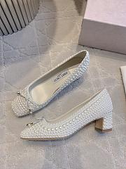 Jimmy Choo Elme 45 White Pearl Satin Pumps - 5