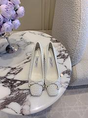 Jimmy Choo Elme 45 White Pearl Satin Pumps - 2