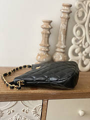 Chanel Hobo Bag Black Gold Lambskin 30x26x7cm - 5