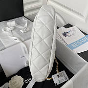 Chanel Hobo Bag White Gold Lambskin 30x26x7cm - 6