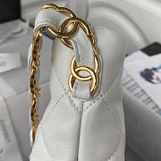 Chanel Hobo Bag White Gold Lambskin 30x26x7cm - 5