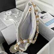 Chanel Hobo Bag White Gold Lambskin 30x26x7cm - 4