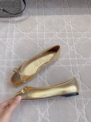 Jimmy Choo Elme Flat Gold Metallic