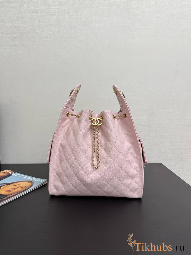 Chanel Medium 25C Hobo Bag Pink Caviar Gold 40x30x15cm - 1