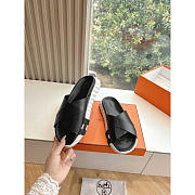 Hermes Infra Sandal Black White - 2