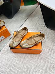Hermes Kichu Ballet Flat Brown - 3