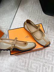 Hermes Kichu Ballet Flat Brown - 4