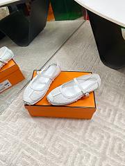 Hermes Kichu Ballet Flat White - 5