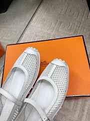 Hermes Kichu Ballet Flat White - 3