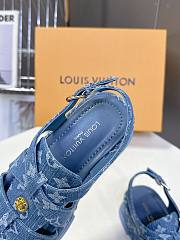 Louis Vuitton LV Maya Flatform Denim Blue Sandal - 3