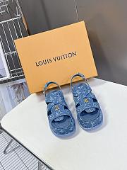 Louis Vuitton LV Maya Flatform Denim Blue Sandal - 4