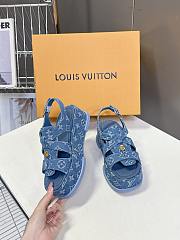 Louis Vuitton LV Maya Flatform Denim Blue Sandal - 2