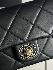 Chanel 25C Flap Bag Black Lambskin Gold 18x5x13cm - 6