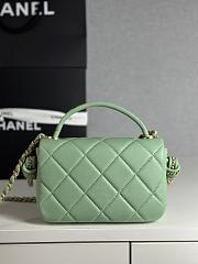 Chanel 25C Flap Bag Green Lambskin Gold 18x5x13cm - 4
