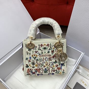 Dior Mini Lady Bag Multicolor White 17cm